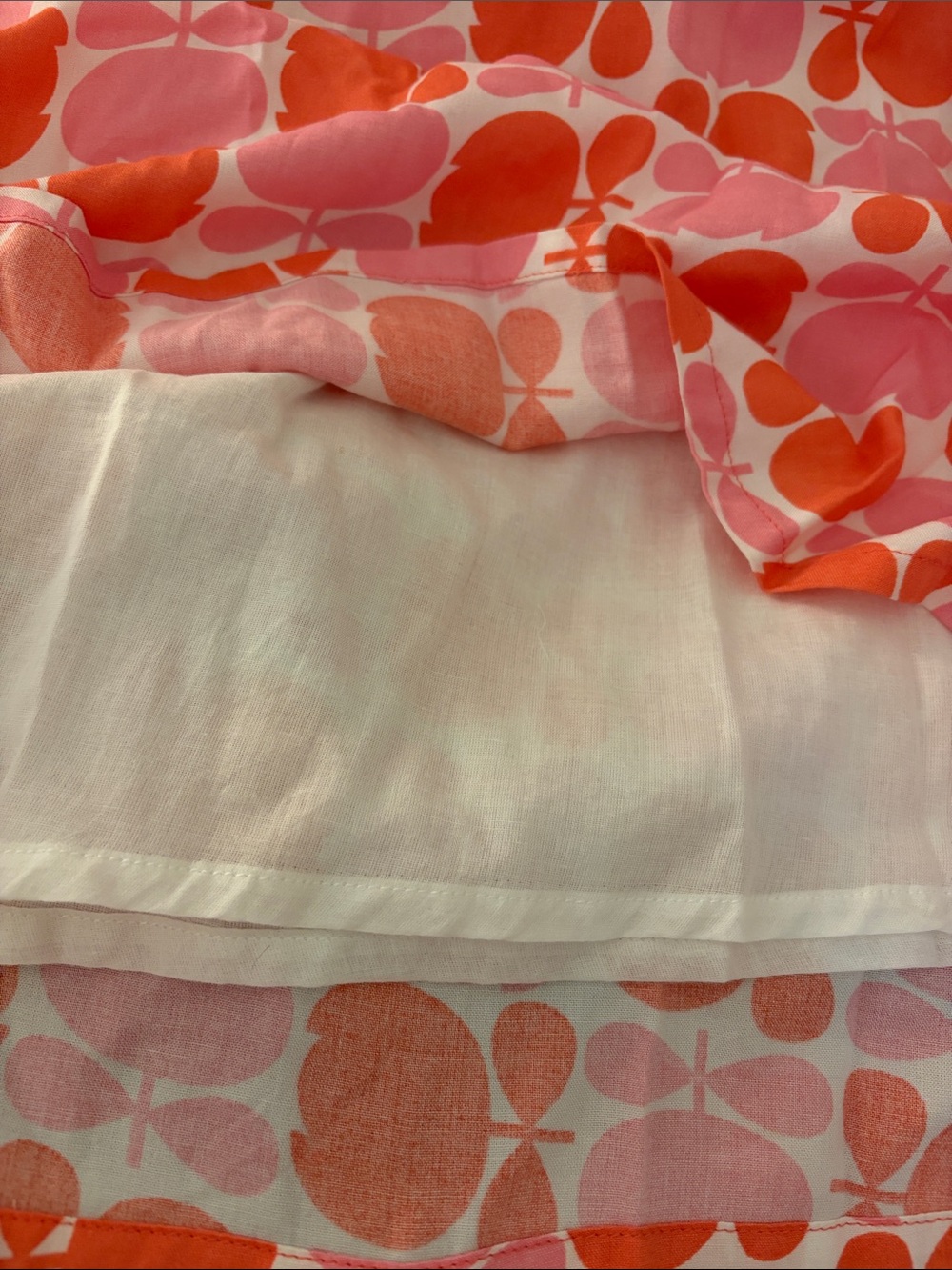 Pink and Orange Patterned A-Line Skirt w/ Pockets - Picture 5 of 5